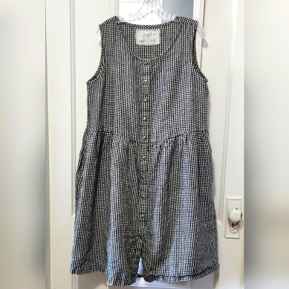 notPERFECTLINEN Black and White Checkered Dress